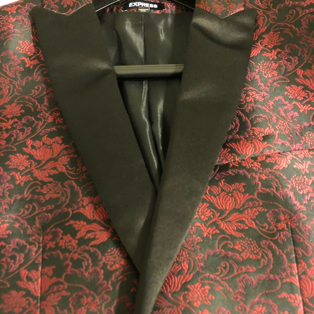Red Burgundy Men’s Blazer Prom Wedding - Picture 3 of 3